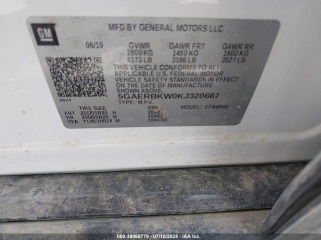 5GAERBKW0KJ320667 Buick Enclave Fwd Essence