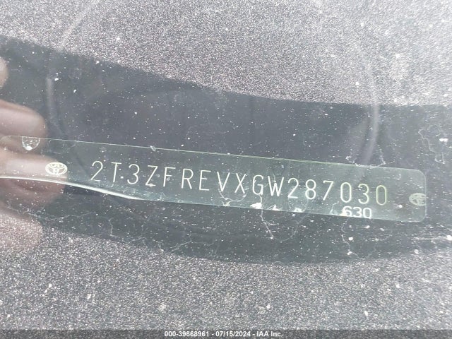 Toyota RAV4 LE 2016 2T3ZFREVXGW287030 Image 9