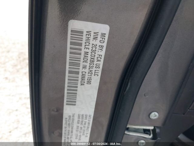 2C3CDXBG3LH211590 Dodge Charger Sxt Rwd