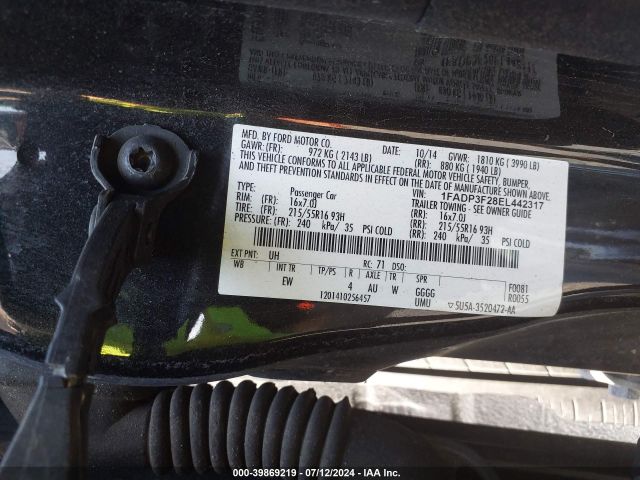 1FADP3F28EL442317 Ford FOCUS SE