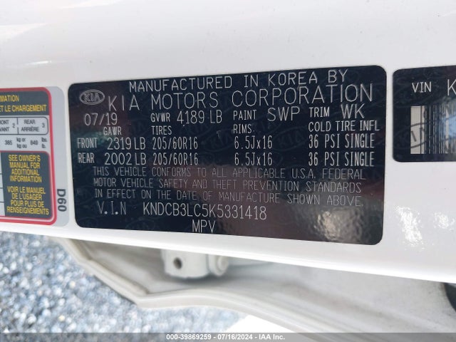 KIA NIRO LX 2019 KNDCB3LC5K5331418 Image 9
