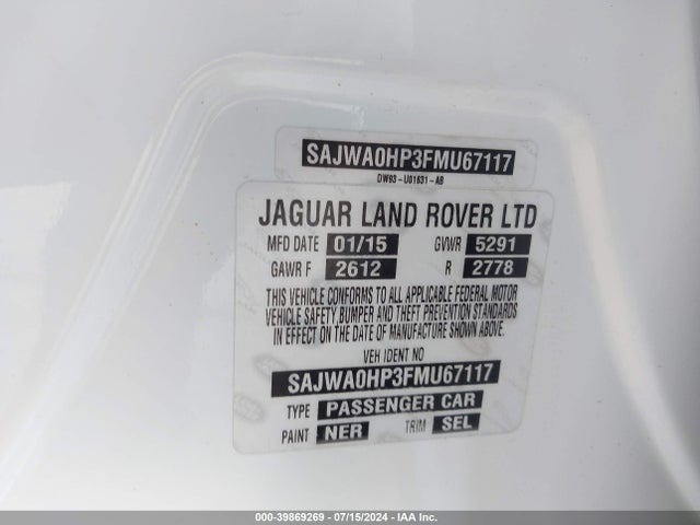 2015 JAGUAR XF SAJWA0HP3FMU67117 Photo 8