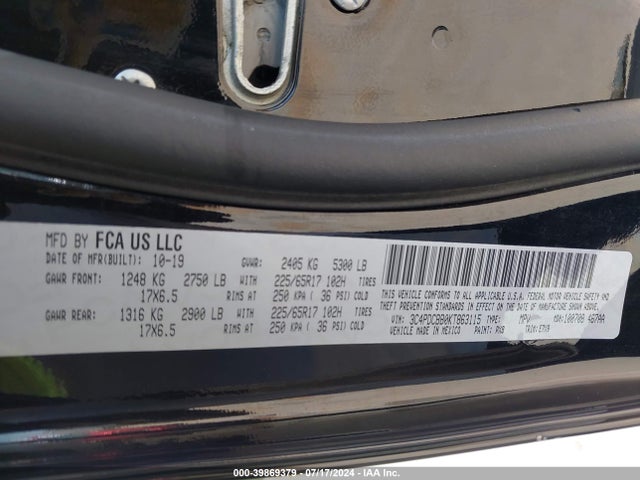 Dodge JOURNEY SE 2019 3C4PDCBB0KT863115 Image 9