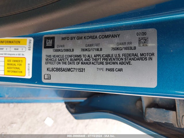 Chevrolet Spark Fwd Ls Automatic 2021 KL8CB6SA5MC711531 Image 9