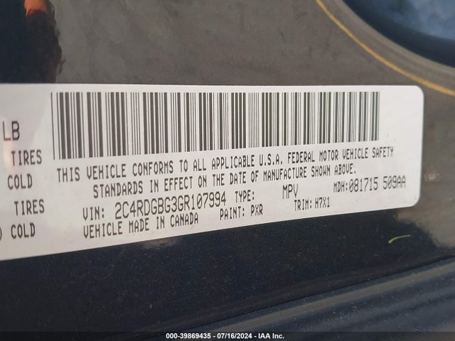 Dodge Grand Caravan Se 2016 2C4RDGBG3GR107994 Image 9