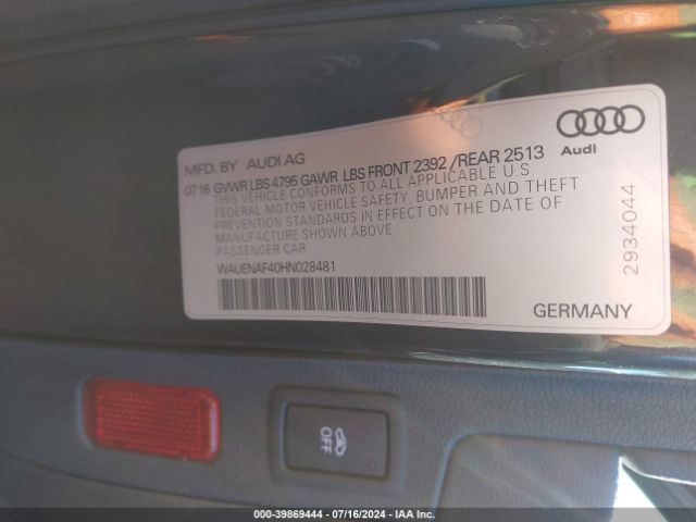 WAUENAF40HN028481 Audi A4 2.0t Premium
