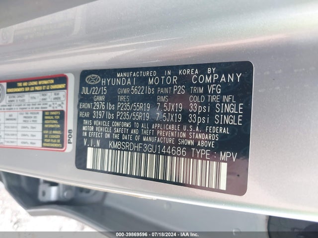 Hyundai Santa Fe Se 2016 KM8SRDHF3GU144686 Image 9