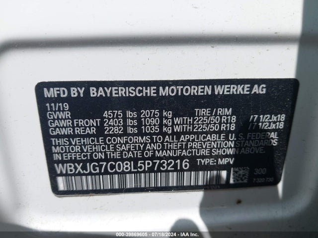 BMW X1 Sdrive28i 2020 WBXJG7C08L5P73216 Image 9
