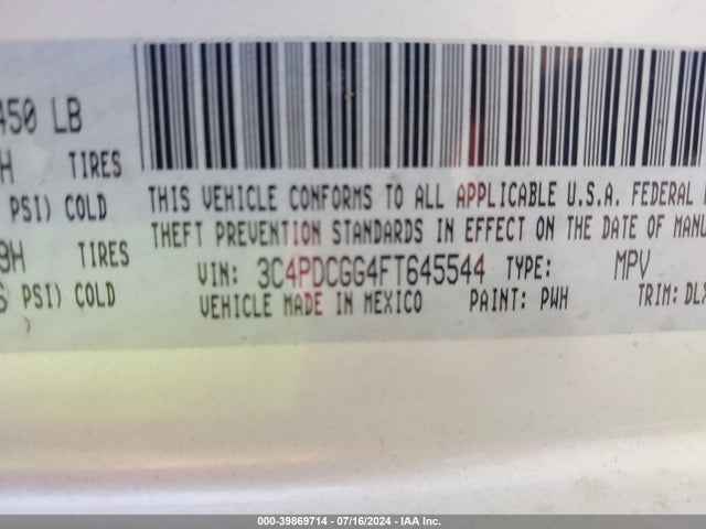 Dodge Journey Crossroad 2015 3C4PDCGG4FT645544 Image 9