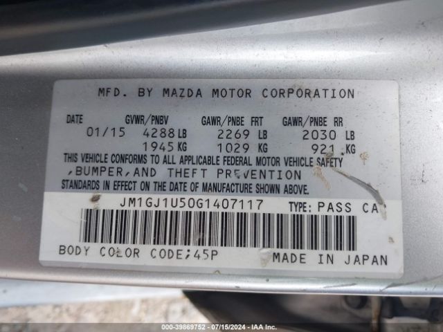 JM1GJ1U50G1407117 Mazda Mazda6 I Sport
