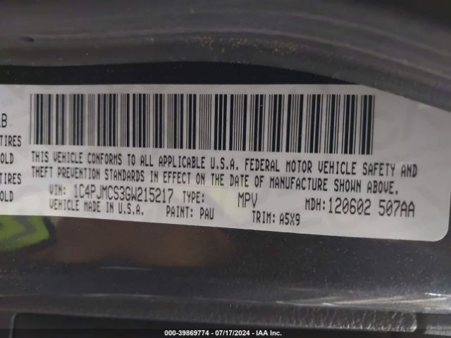 1C4PJMCS3GW215217 Jeep Cherokee Latitude