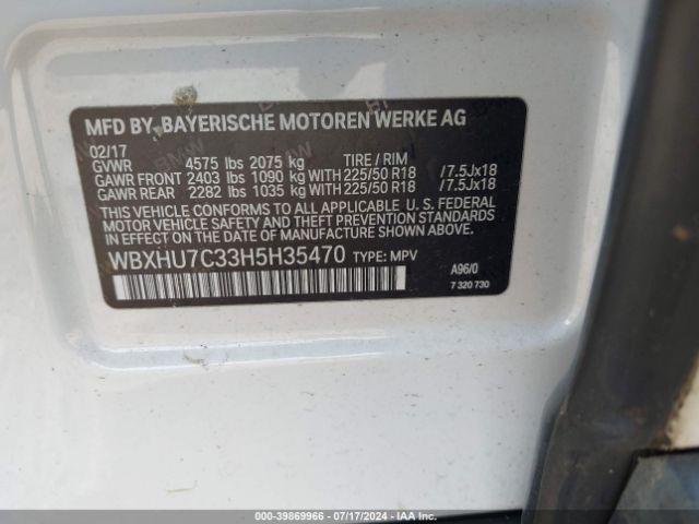 WBXHU7C33H5H35470 BMW X1 Sdrive28i