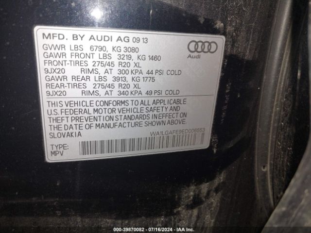 WA1LGAFE9ED006553 Audi Q7 3.0t Premium
