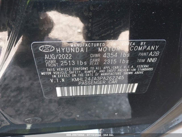 Hyundai SONATA SE 2023 KMHL24JA3PA262245 Image 9