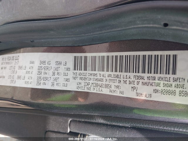 1C4PJMCB8HW618854 Jeep Cherokee Latitude 4x4