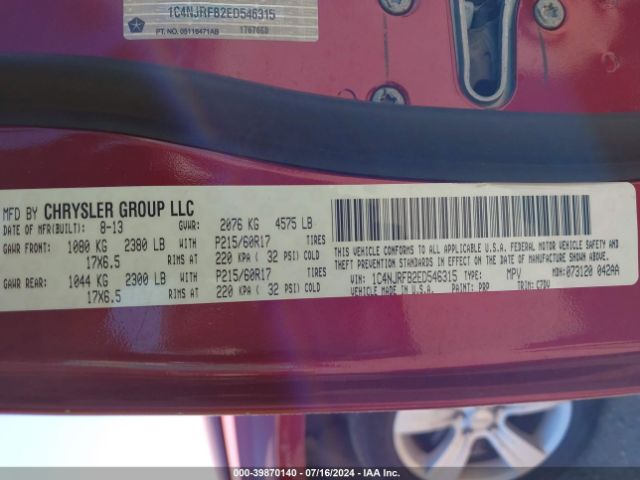 1C4NJRFB2ED546315 Jeep Patriot Latitude