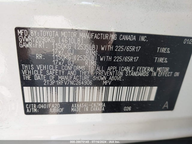 Toyota Rav4 Xle 2022 2T3P1RFV7NC264906 Image 9