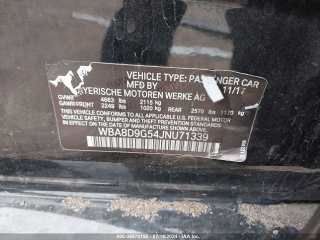 WBA8D9G54JNU71339 BMW 330i Xdrive
