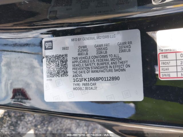 1G1FK1R68P0112890 Chevrolet Camaro Rwd  Zl1
