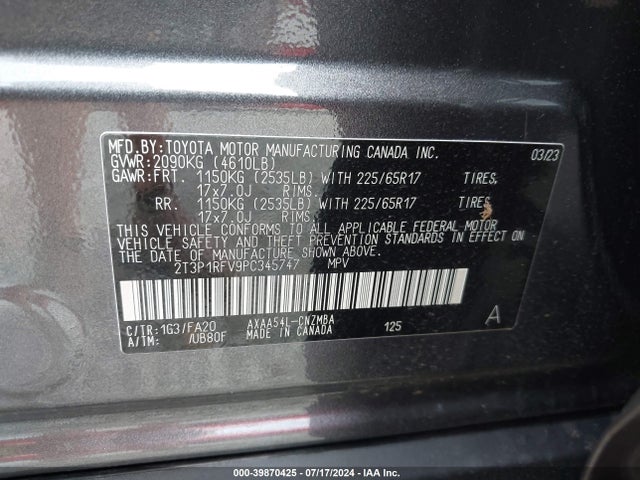 Toyota Rav4 Xle 2023 2T3P1RFV9PC345747 Image 9