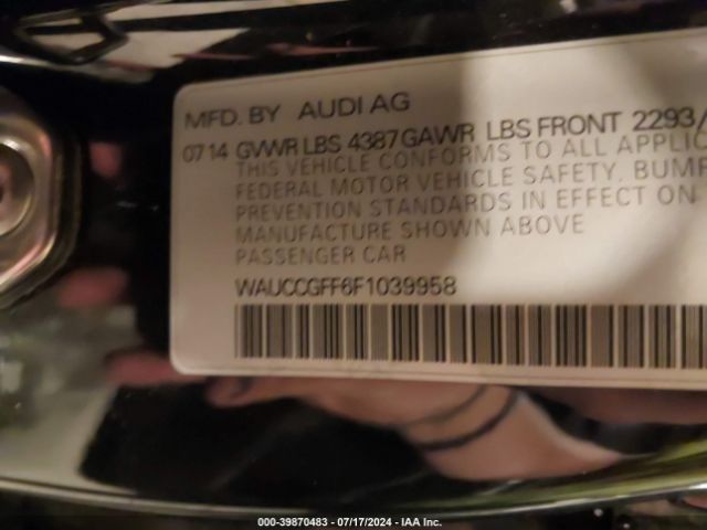 WAUCCGFF6F1039958 Audi A3 1.8t Premium