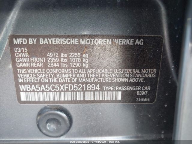 WBA5A5C5XFD521894 BMW 528I
