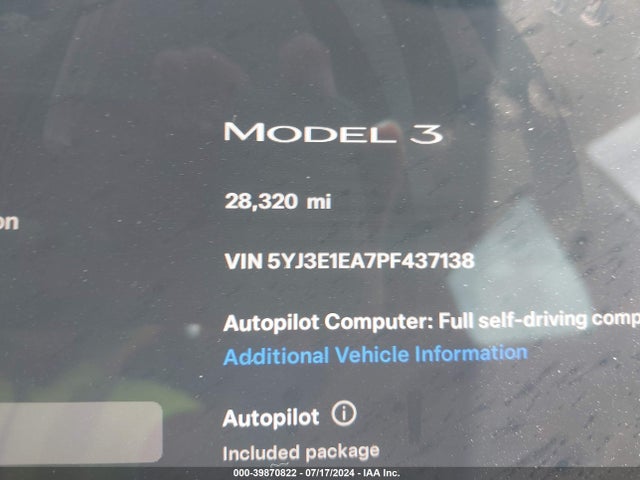 Tesla Model 3 Rear-wheel Drive 2023 5YJ3E1EA7PF437138 Image 15
