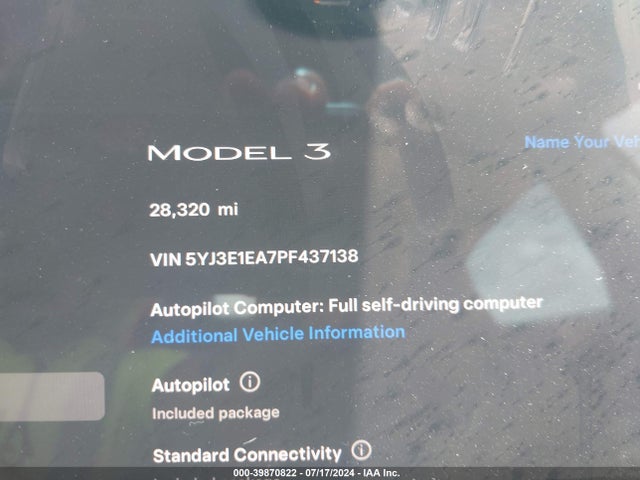Tesla Model 3 Rear-wheel Drive 2023 5YJ3E1EA7PF437138 Image 7