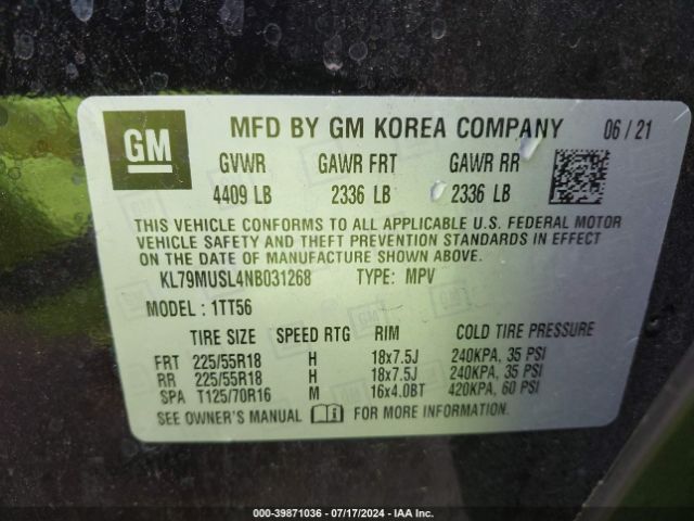 KL79MUSL4NB031268 Chevrolet Trailblazer Awd Rs
