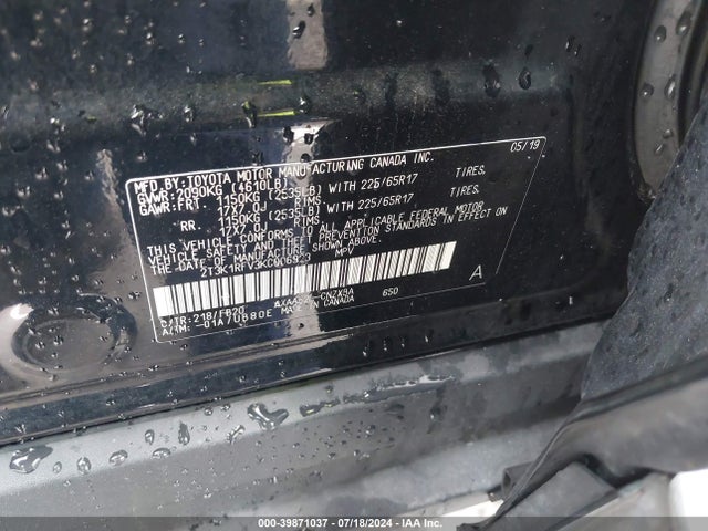 Toyota RAV4 LE 2019 2T3K1RFV3KC006923 Image 9