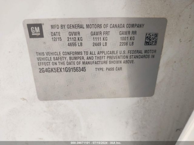 2G4GK5EX1G9156345 Buick Regal Turbo