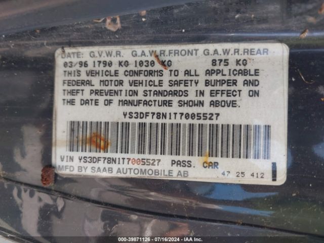1996 SAAB 900 YS3DF78N1T7005527 Photo 8