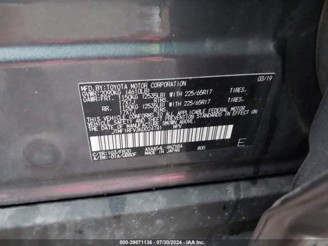 Toyota RAV4 LE 2019 JTMF1RFV3KD024741 Image 9
