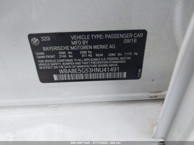 WBA8E5G53HNU41491 BMW 320i Xdrive