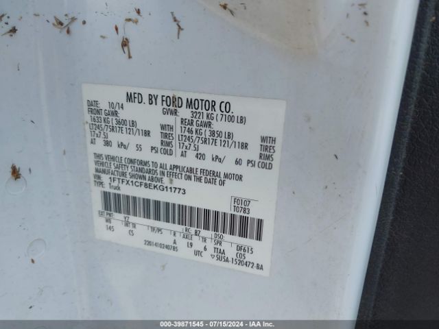 1FTFX1CF8EKG11773 Ford F-150 Xl
