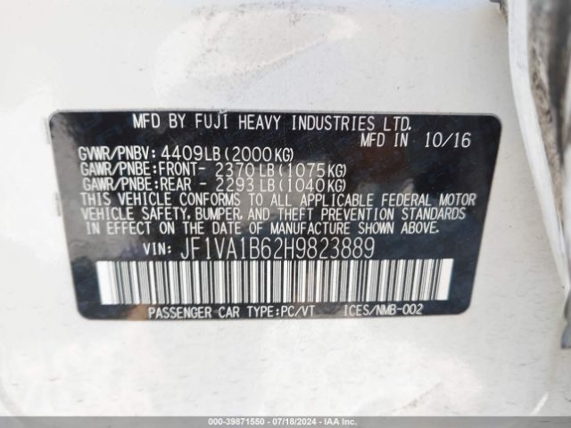 JF1VA1B62H9823889 Subaru WRX
