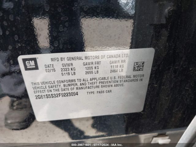 2G61S5S32F9223094 Cadillac Xts Platinum