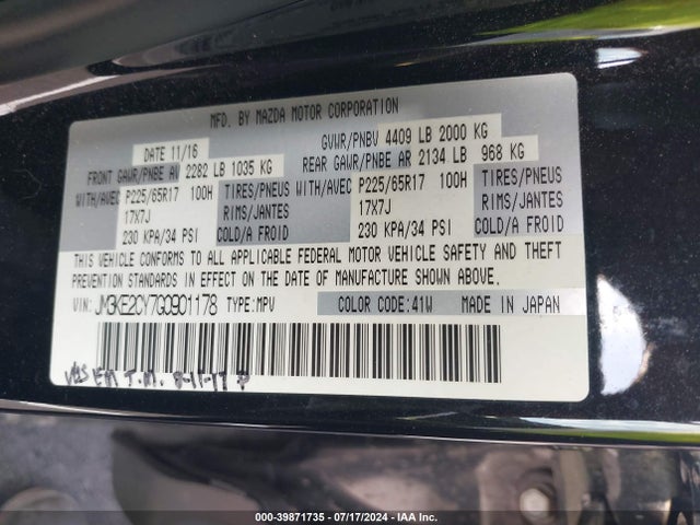 Mazda Cx-5 Touring 2016 JM3KE2CY7G0901178 Image 9