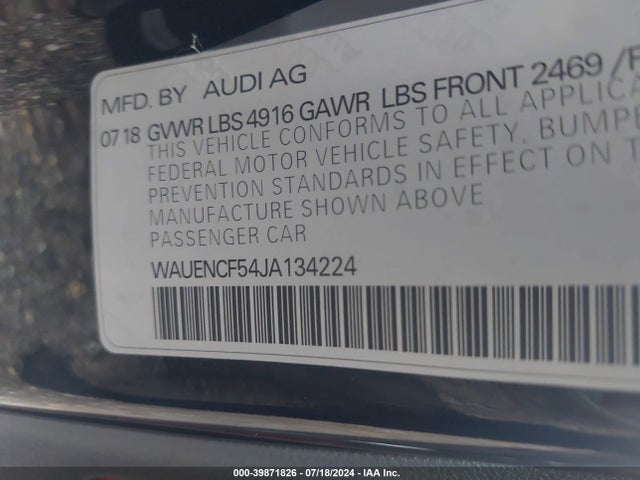 WAUENCF54JA134224 Audi A5 2.0t Premium