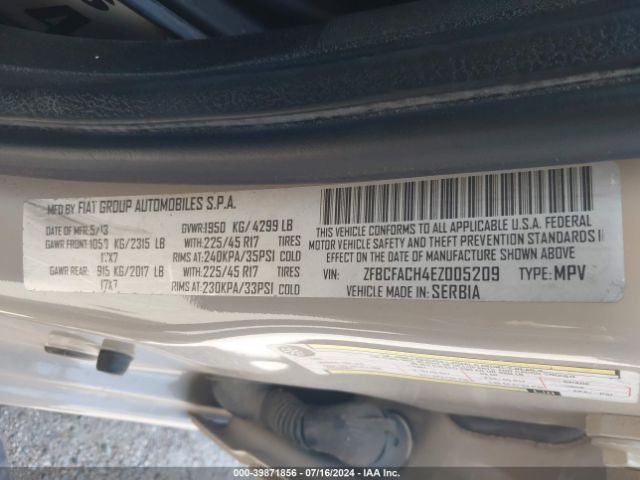 ZFBCFACH4EZ005209 Fiat 500l Lounge