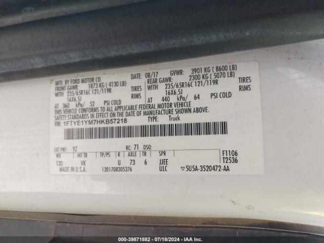1FTYE1YM7HKB57218 Ford Transit-150