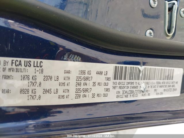 3C4NJCBB0JT272670 Jeep Compass Latitude Fwd