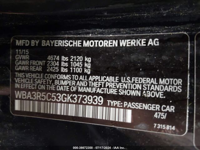 WBA3R5C53GK373939 BMW 435i Xdrive