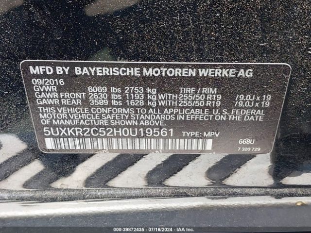 5UXKR2C52H0U19561 BMW X5 Sdrive35i