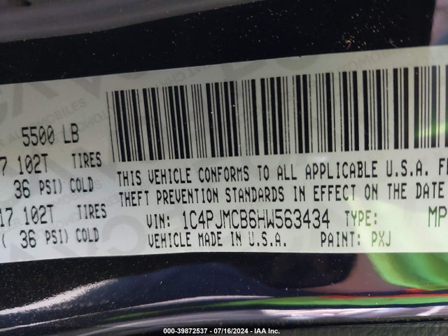 1C4PJMCB6HW563434 Jeep Cherokee Latitude 4x4