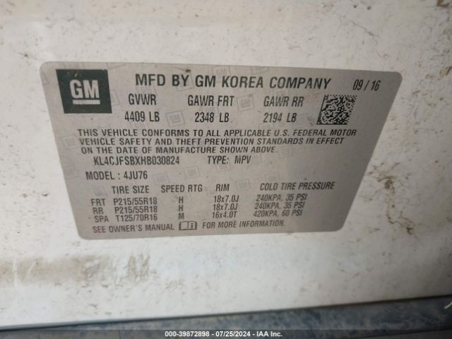 KL4CJFSBXHB030824 Buick Encore Preferred Ii