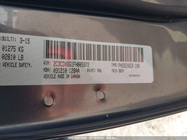 2C3CDXBG1FH805972 Dodge Charger Se