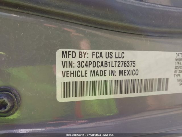 3C4PDCAB1LT276375 Dodge Journey Se Value