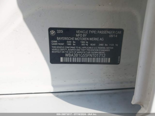 WBA3B1G55FNT01712 BMW 320i