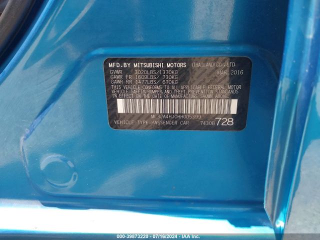 ML32A4HJ0HH005399 Mitsubishi MIRAGE SE